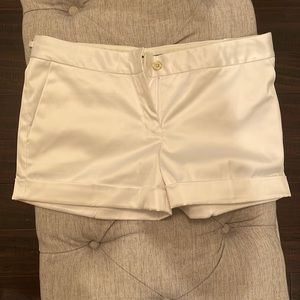 Express design studio white satin like shorts size 10 gently used